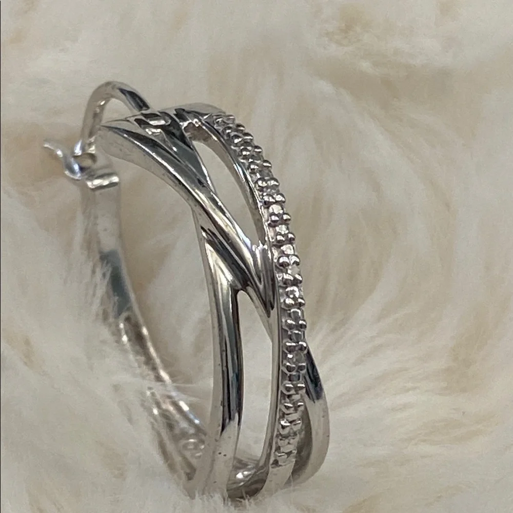 Diamond Accented Hoop Earrings